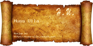 Huss Ulla névjegykártya